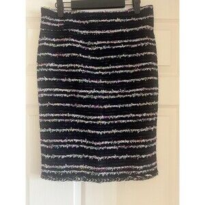 J. Crew navy nubby confetti striped tweed pencil skirt Size 0 Whimsy Party Vibe